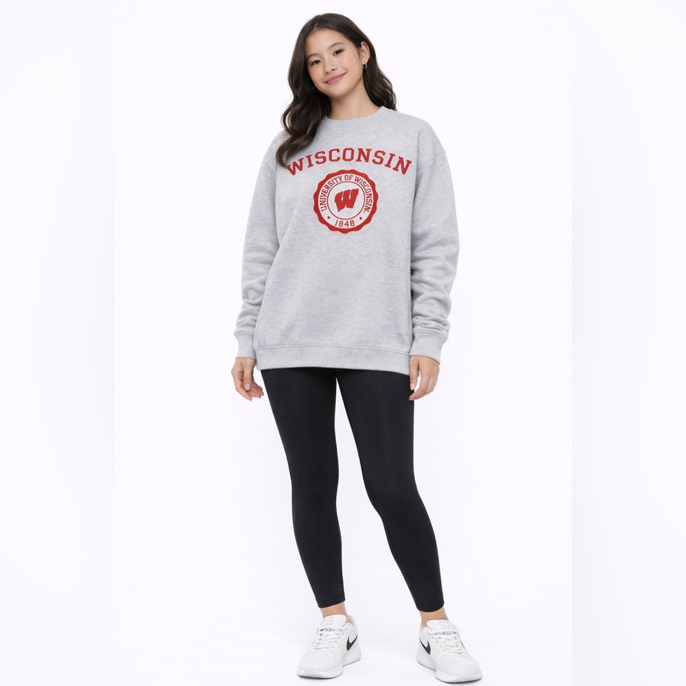 Top of the World Gray Wisconsin Hoodie